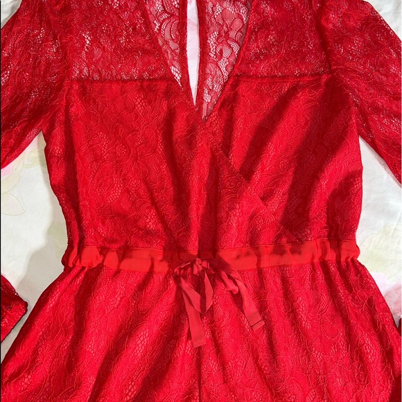 ♥️ Stylestalker Romper lace shorts Red - Picture 11 of 15